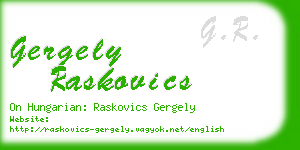 gergely raskovics business card